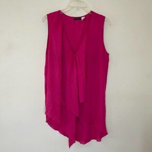 VENUS v-neck asymmetric tank top pink XL